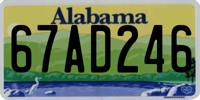 AL license plate 67AD246