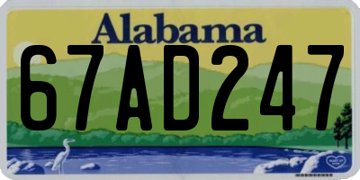 AL license plate 67AD247
