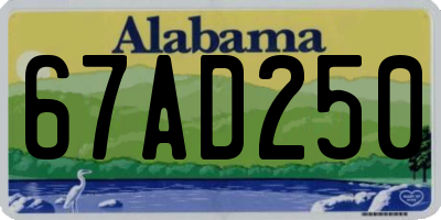 AL license plate 67AD250