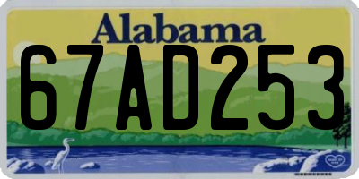 AL license plate 67AD253