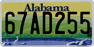 AL license plate 67AD255