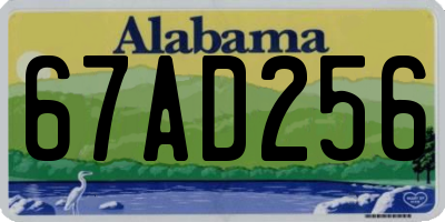 AL license plate 67AD256