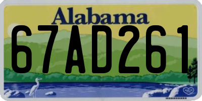 AL license plate 67AD261