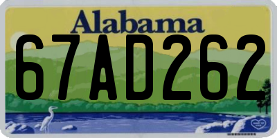 AL license plate 67AD262
