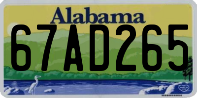 AL license plate 67AD265