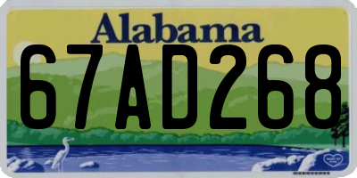 AL license plate 67AD268