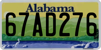 AL license plate 67AD276
