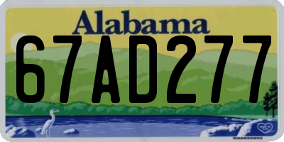 AL license plate 67AD277