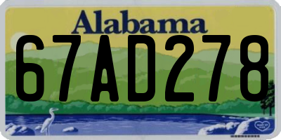 AL license plate 67AD278