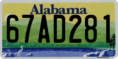 AL license plate 67AD281
