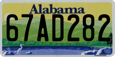AL license plate 67AD282