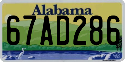 AL license plate 67AD286