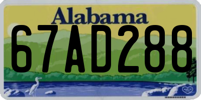 AL license plate 67AD288