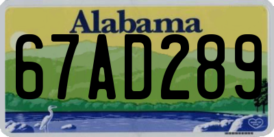 AL license plate 67AD289