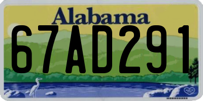 AL license plate 67AD291