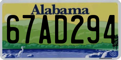 AL license plate 67AD294