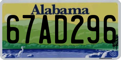 AL license plate 67AD296