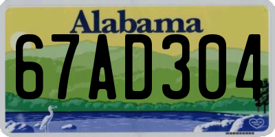 AL license plate 67AD304