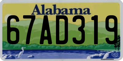 AL license plate 67AD319
