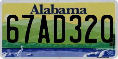 AL license plate 67AD320