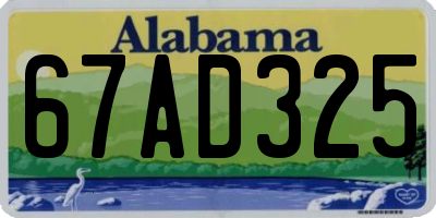 AL license plate 67AD325
