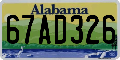 AL license plate 67AD326