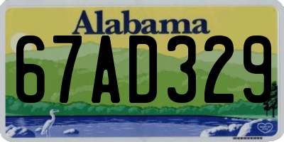AL license plate 67AD329