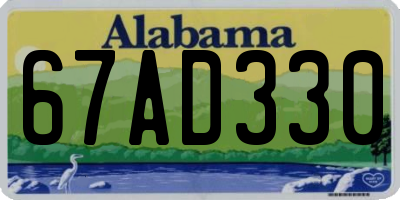 AL license plate 67AD330