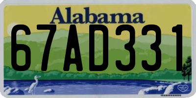 AL license plate 67AD331