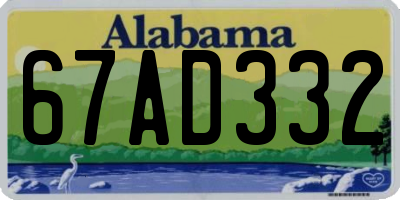 AL license plate 67AD332