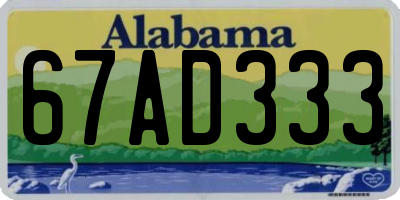 AL license plate 67AD333