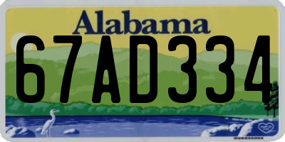 AL license plate 67AD334