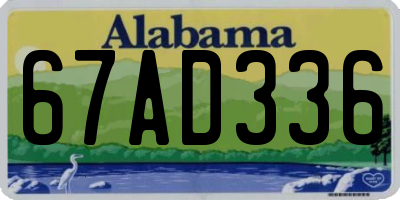 AL license plate 67AD336