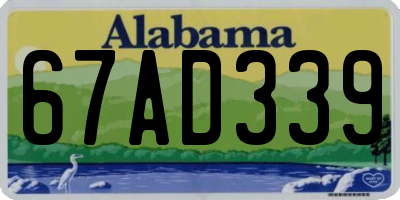 AL license plate 67AD339