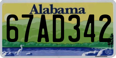 AL license plate 67AD342