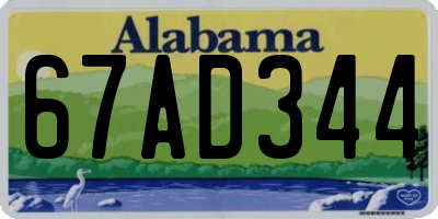 AL license plate 67AD344