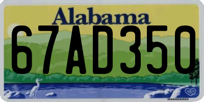 AL license plate 67AD350