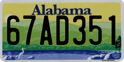 AL license plate 67AD351