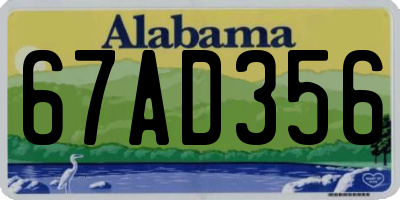 AL license plate 67AD356