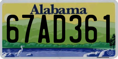 AL license plate 67AD361