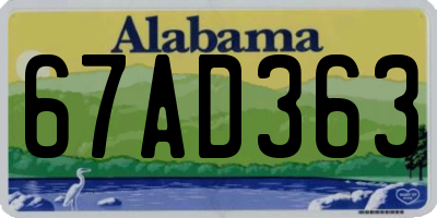 AL license plate 67AD363