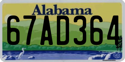AL license plate 67AD364
