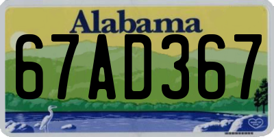 AL license plate 67AD367