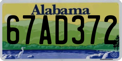 AL license plate 67AD372