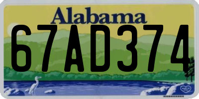 AL license plate 67AD374