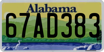 AL license plate 67AD383