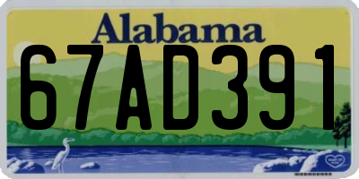 AL license plate 67AD391