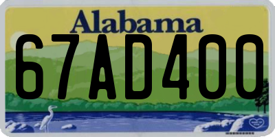 AL license plate 67AD400