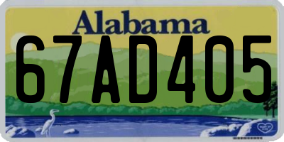 AL license plate 67AD405