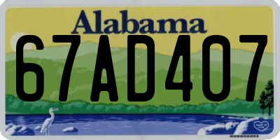 AL license plate 67AD407